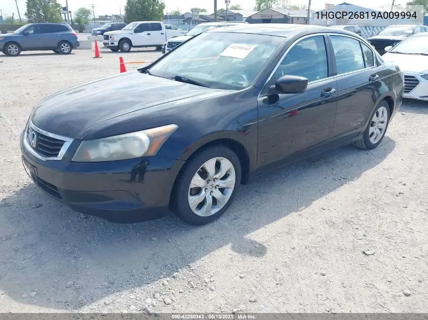 2009 Honda Accord 2.4 Ex-L VIN: 1HGCP26819A009994 Lot: 42250343