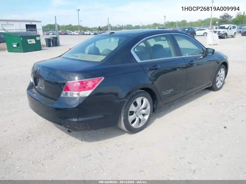 2009 Honda Accord 2.4 Ex-L VIN: 1HGCP26819A009994 Lot: 42250343