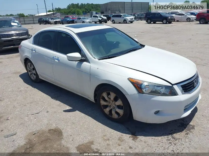 2009 Honda Accord 3.5 Ex-L VIN: 1HGCP36809A034679 Lot: 42264862