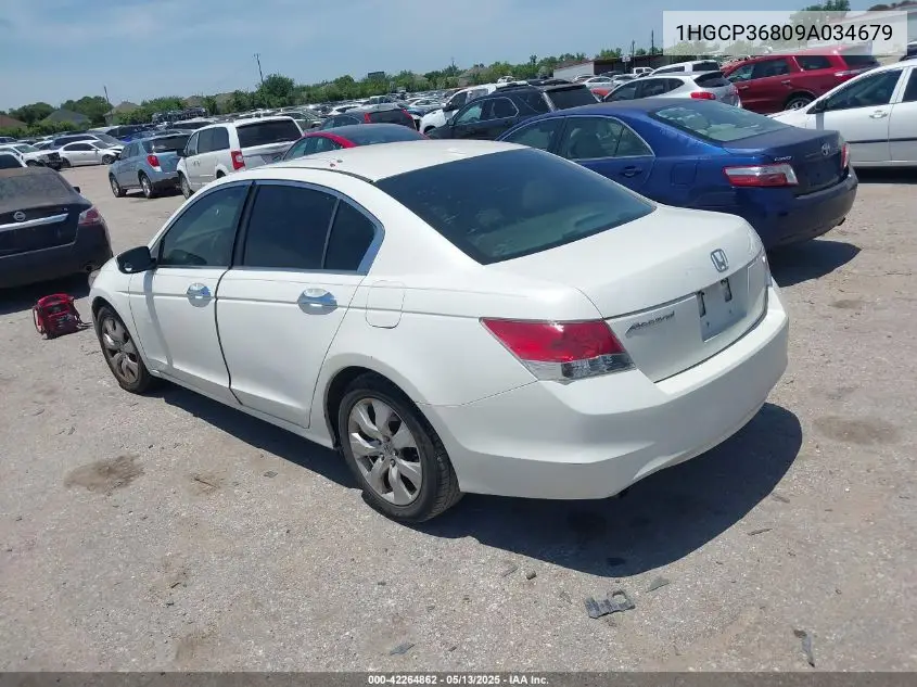 2009 Honda Accord 3.5 Ex-L VIN: 1HGCP36809A034679 Lot: 42264862