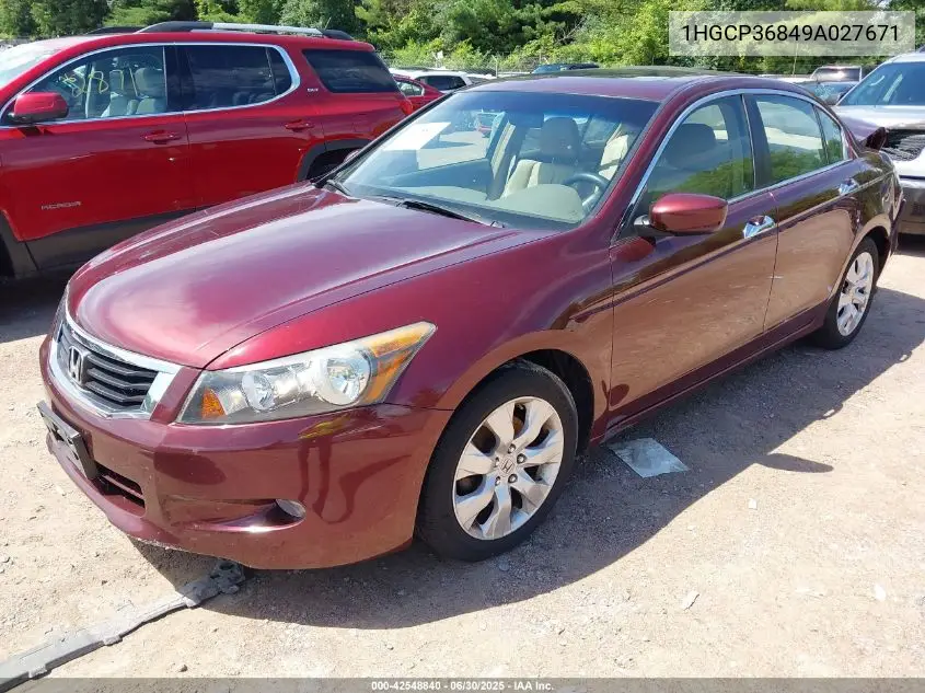 2009 Honda Accord 3.5 Ex-L VIN: 1HGCP36849A027671 Lot: 42548840