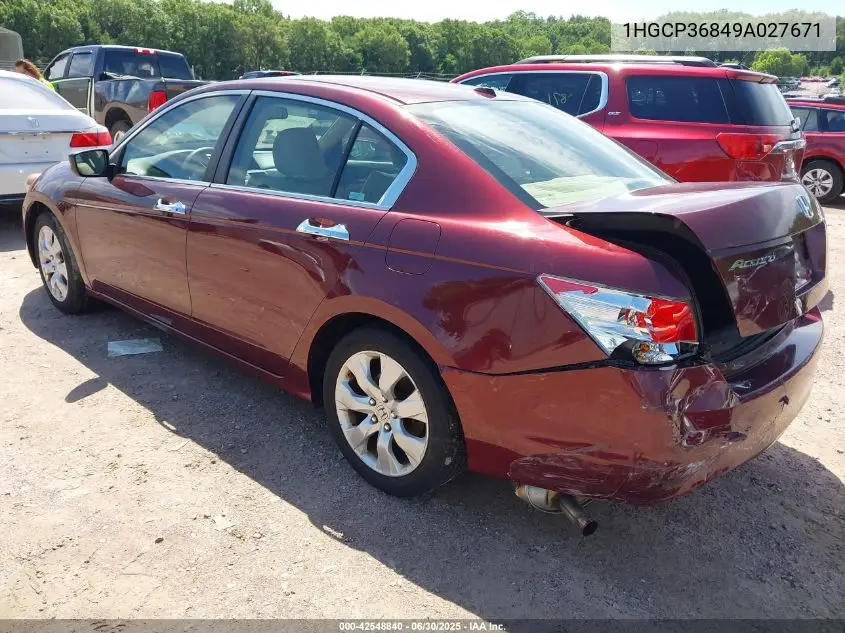 2009 Honda Accord 3.5 Ex-L VIN: 1HGCP36849A027671 Lot: 42548840