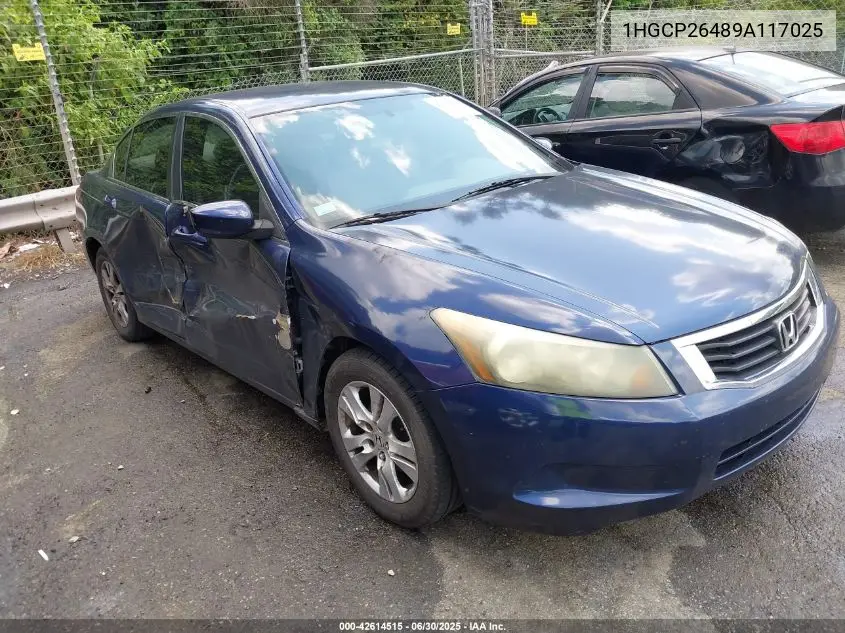 2009 Honda Accord 2.4 Lx-P VIN: 1HGCP26489A117025 Lot: 42614515