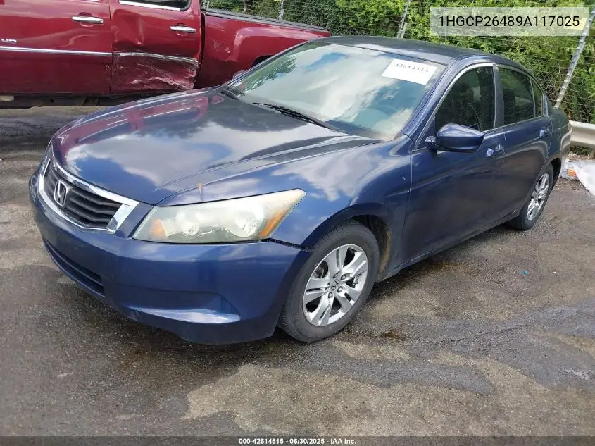 2009 Honda Accord 2.4 Lx-P VIN: 1HGCP26489A117025 Lot: 42614515