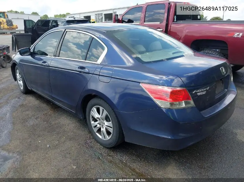 2009 Honda Accord 2.4 Lx-P VIN: 1HGCP26489A117025 Lot: 42614515