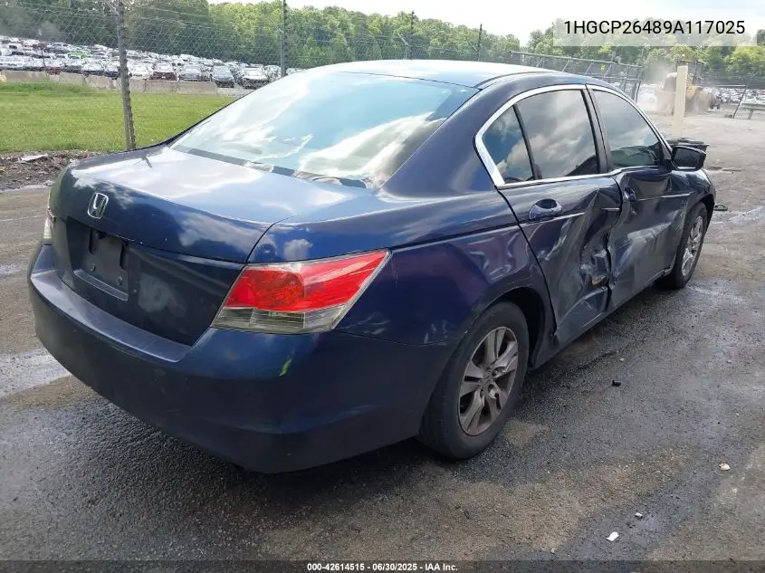 2009 Honda Accord 2.4 Lx-P VIN: 1HGCP26489A117025 Lot: 42614515