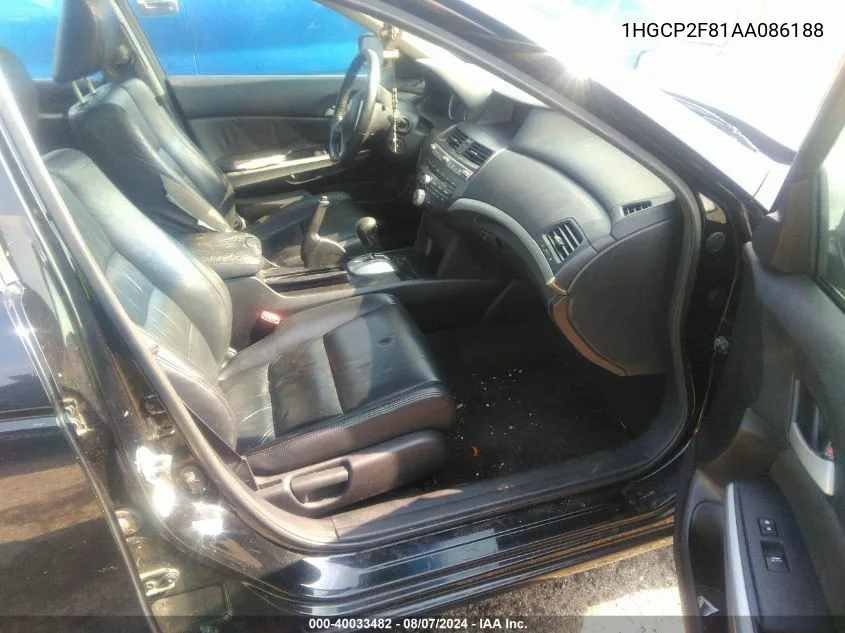 2010 Honda Accord Sdn 2.4 Ex-L/Ex-L VIN: 1HGCP2F81AA086188 Lot: 40033482