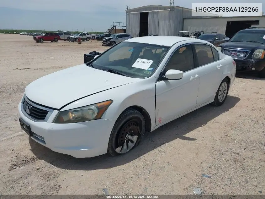 2010 Honda Accord 2.4 Lx VIN: 1HGCP2F38AA129266 Lot: 42226747