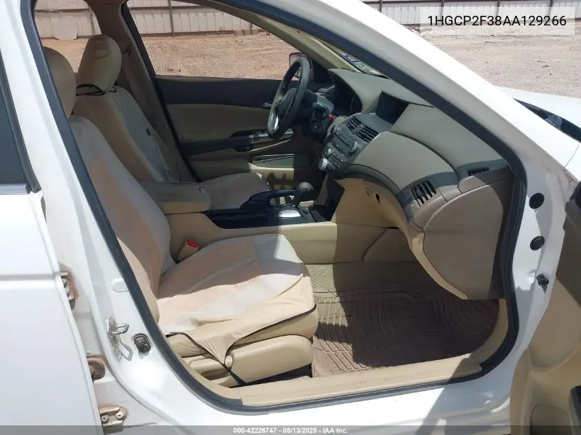 2010 Honda Accord 2.4 Lx VIN: 1HGCP2F38AA129266 Lot: 42226747
