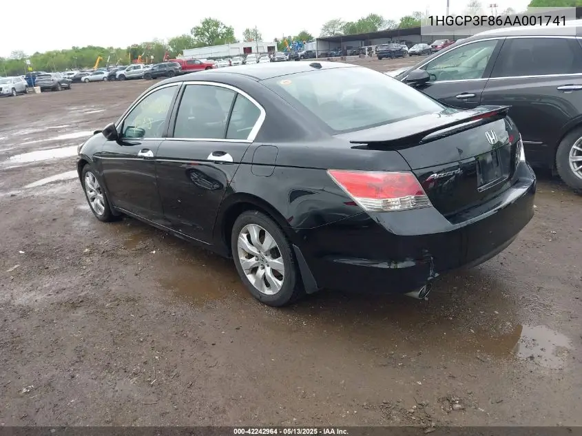 2010 Honda Accord 3.5 Ex-L VIN: 1HGCP3F86AA001741 Lot: 42242964