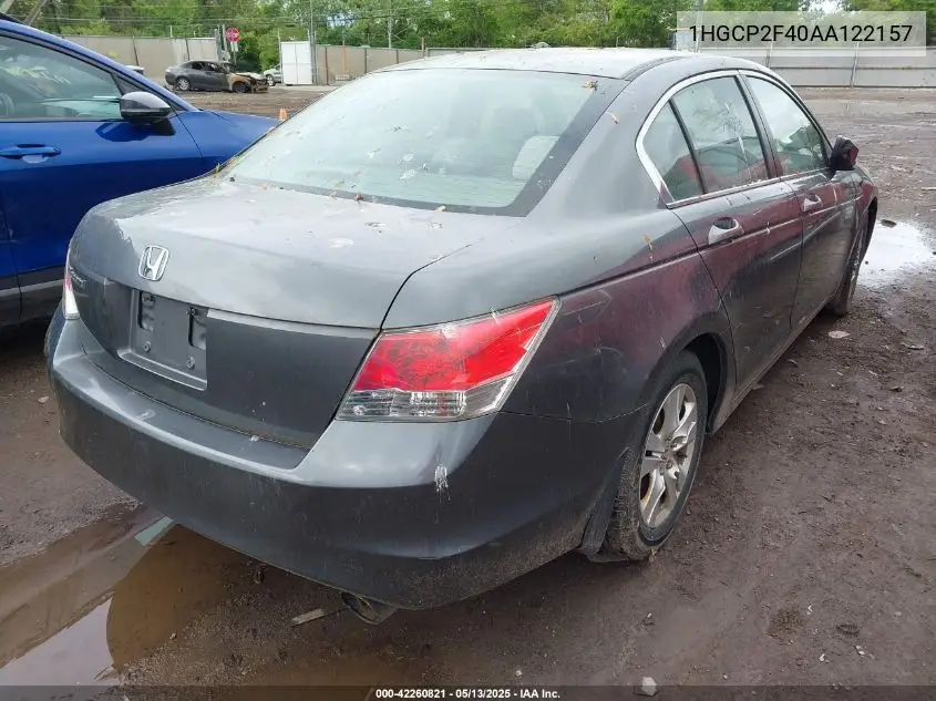 2010 Honda Accord 2.4 Lx-P VIN: 1HGCP2F40AA122157 Lot: 42260821
