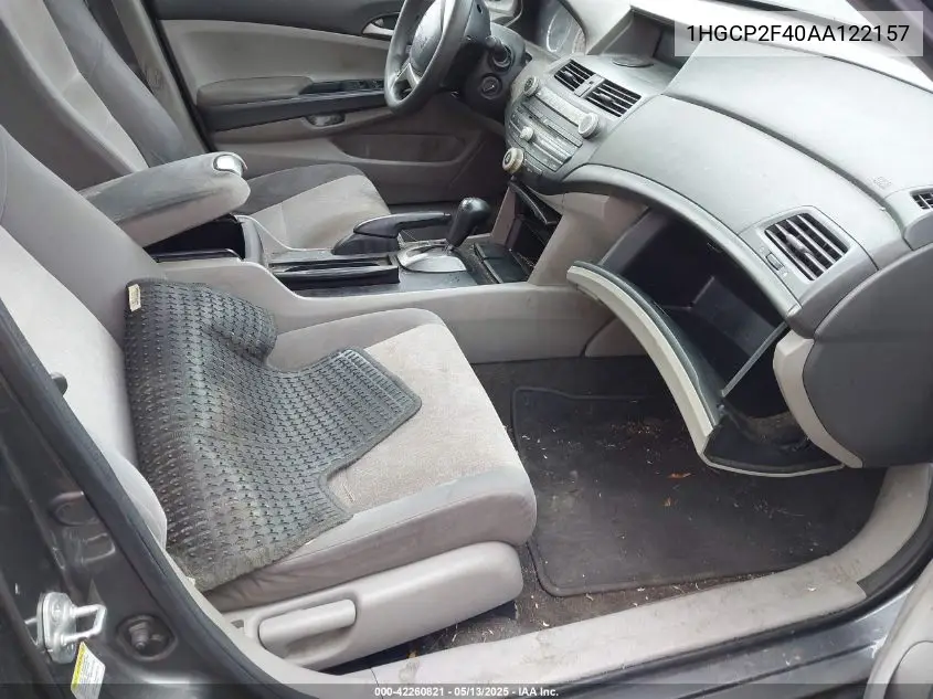 2010 Honda Accord 2.4 Lx-P VIN: 1HGCP2F40AA122157 Lot: 42260821