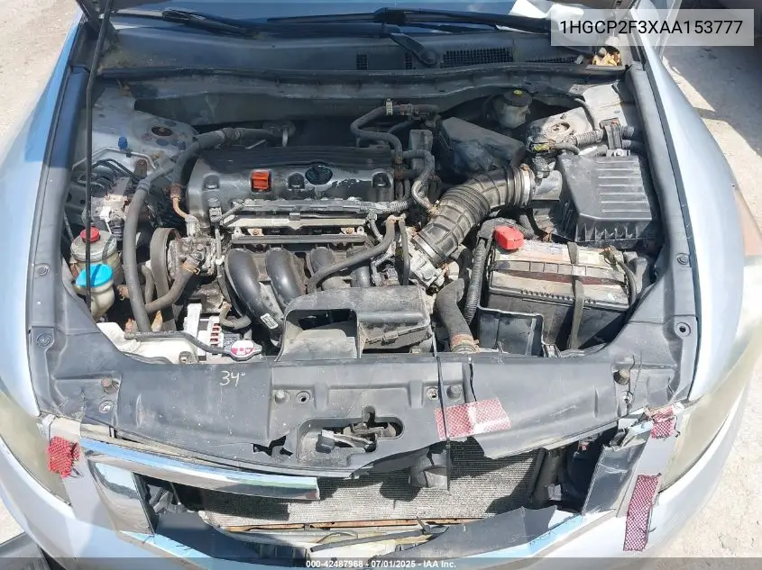 2010 Honda Accord 2.4 Lx VIN: 1HGCP2F3XAA153777 Lot: 42487968