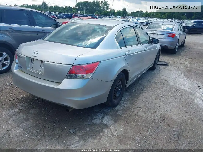 2010 Honda Accord 2.4 Lx VIN: 1HGCP2F3XAA153777 Lot: 42487968
