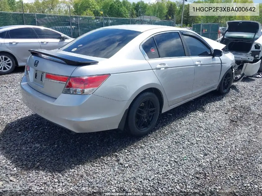 2011 Honda Accord 2.4 Lx VIN: 1HGCP2F3XBA000642 Lot: 42251319