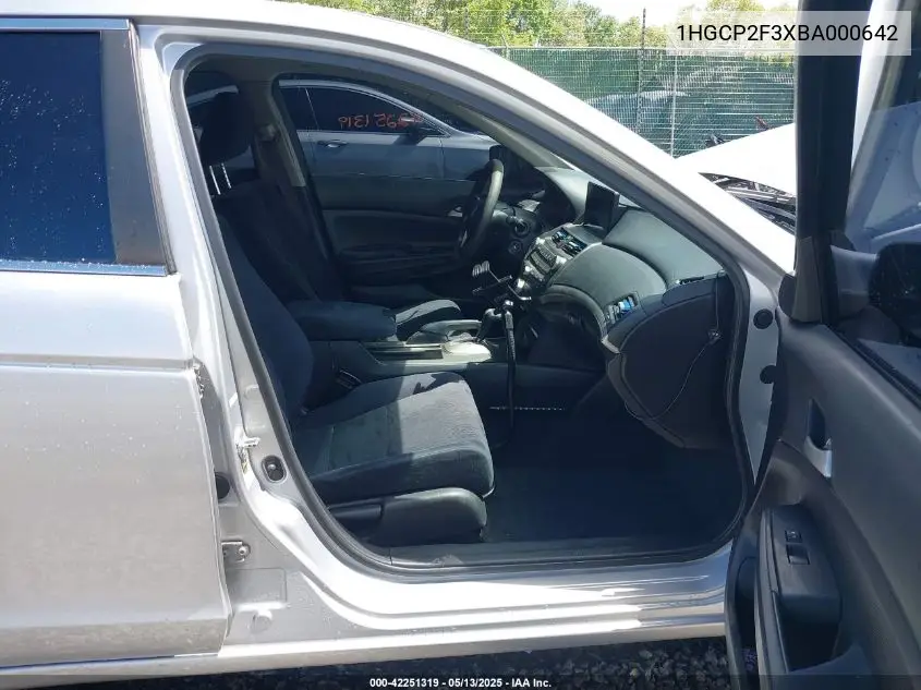 2011 Honda Accord 2.4 Lx VIN: 1HGCP2F3XBA000642 Lot: 42251319