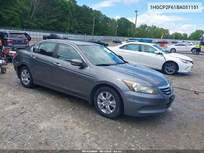2011 Honda Accord 2.4 Se VIN: 1HGCP2F61BA051151 Lot: 42256569