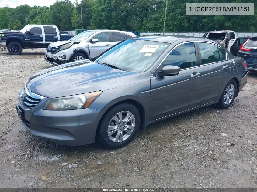 2011 Honda Accord 2.4 Se VIN: 1HGCP2F61BA051151 Lot: 42256569