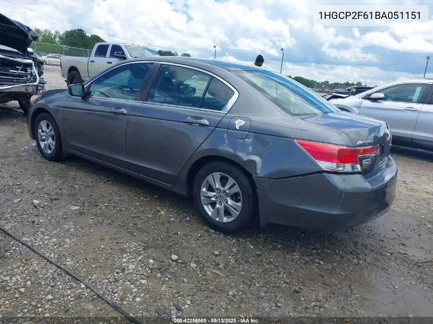 2011 Honda Accord 2.4 Se VIN: 1HGCP2F61BA051151 Lot: 42256569