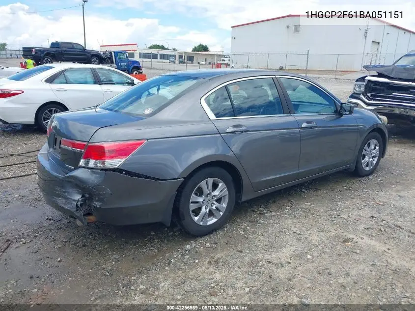 2011 Honda Accord 2.4 Se VIN: 1HGCP2F61BA051151 Lot: 42256569