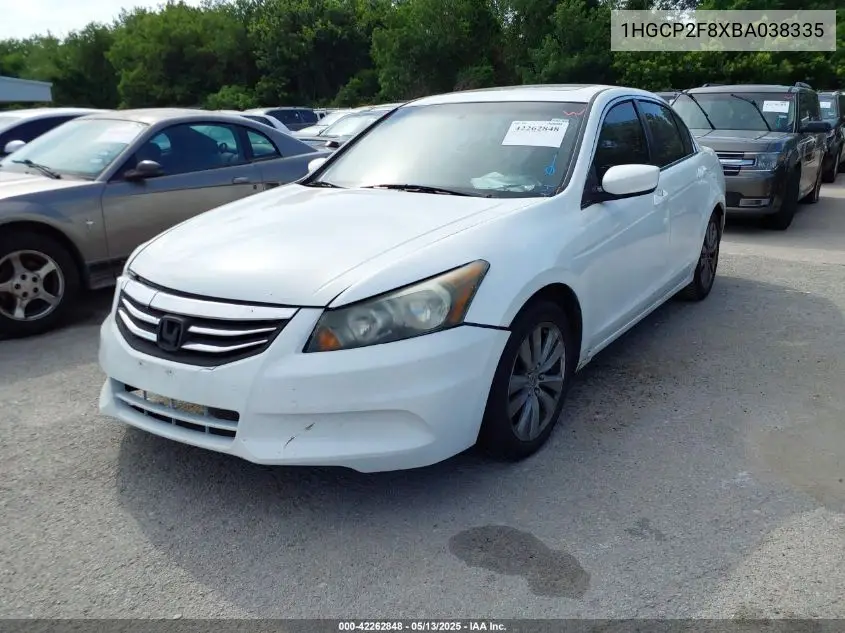 2011 Honda Accord 2.4 Ex-L VIN: 1HGCP2F8XBA038335 Lot: 42262848