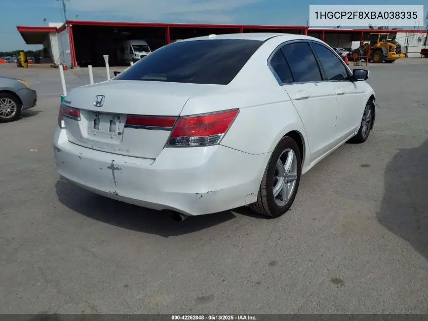 2011 Honda Accord 2.4 Ex-L VIN: 1HGCP2F8XBA038335 Lot: 42262848