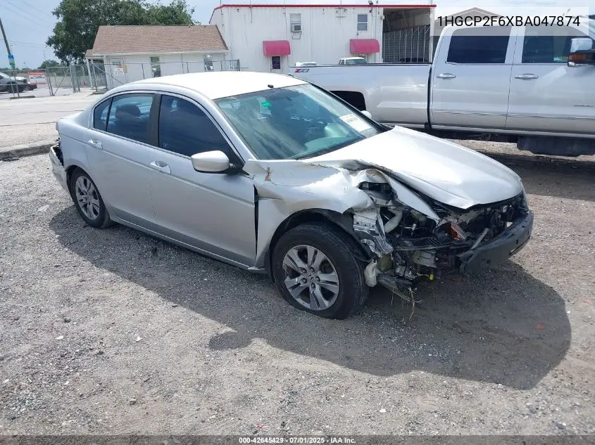 2011 Honda Accord 2.4 Se VIN: 1HGCP2F6XBA047874 Lot: 42645429
