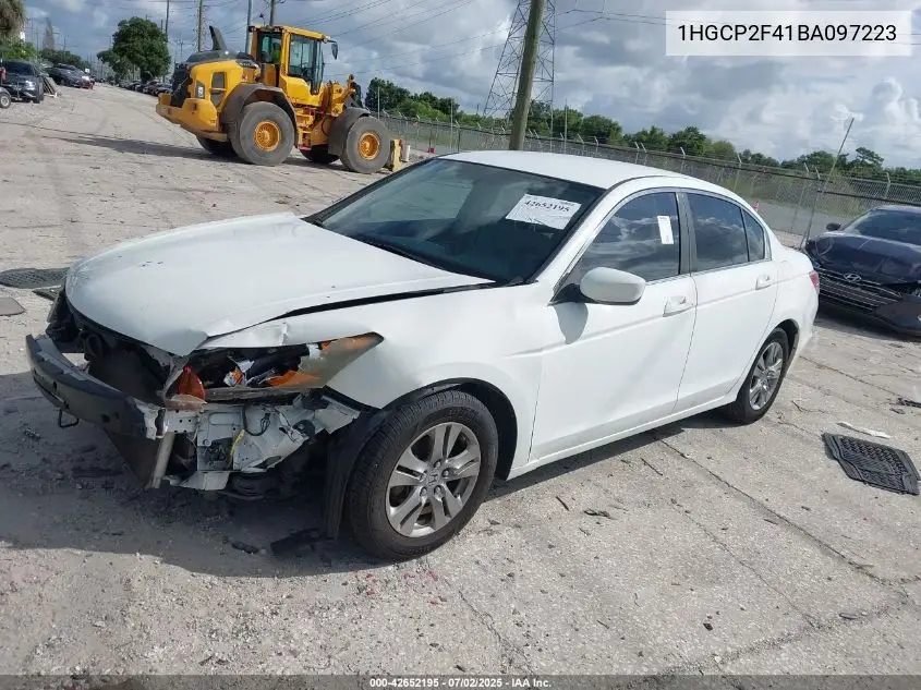 2011 Honda Accord 2.4 Lx-P VIN: 1HGCP2F41BA097223 Lot: 42652195