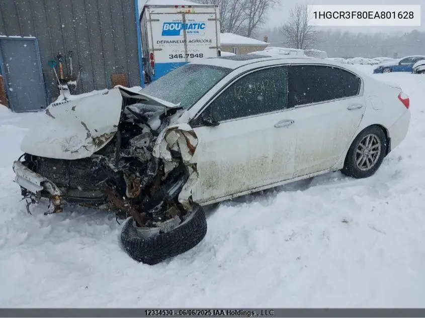 2014 Honda Accord Exl VIN: 1HGCR3F80EA801628 Lot: 12334530