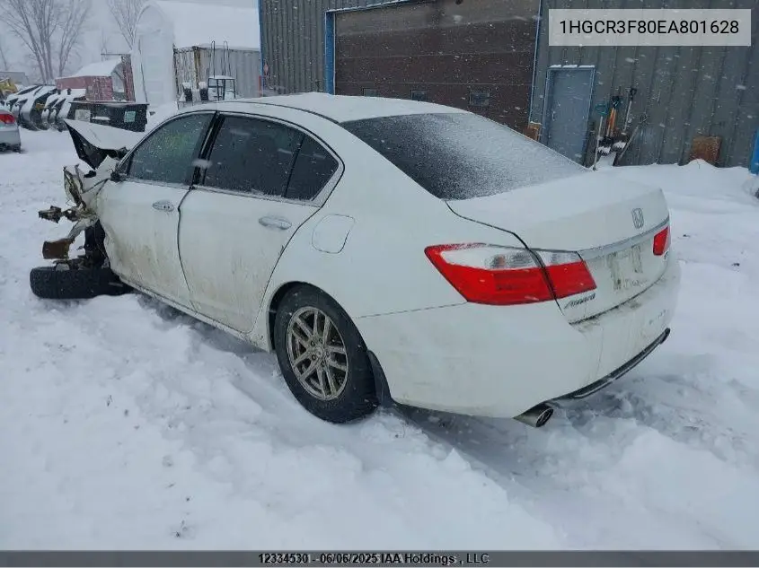 2014 Honda Accord Exl VIN: 1HGCR3F80EA801628 Lot: 12334530