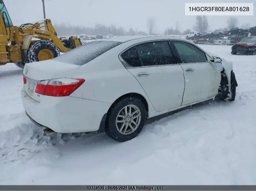 2014 Honda Accord Exl VIN: 1HGCR3F80EA801628 Lot: 12334530