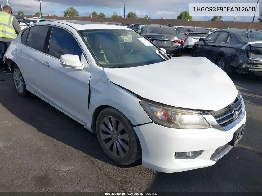 2015 Honda Accord Touring VIN: 1HGCR3F90FA012650 Lot: 42246490