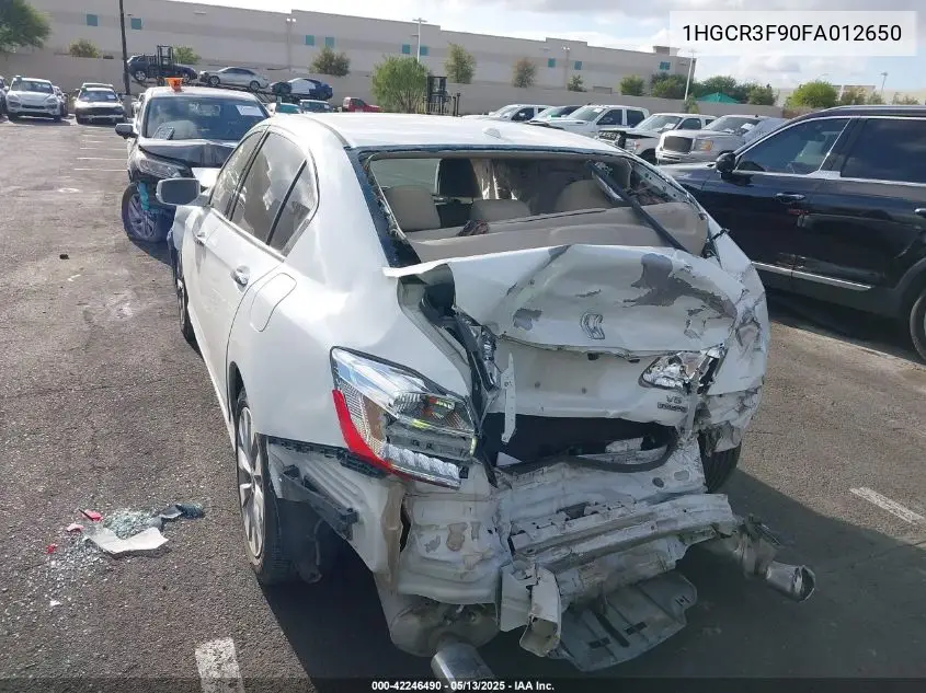 2015 Honda Accord Touring VIN: 1HGCR3F90FA012650 Lot: 42246490