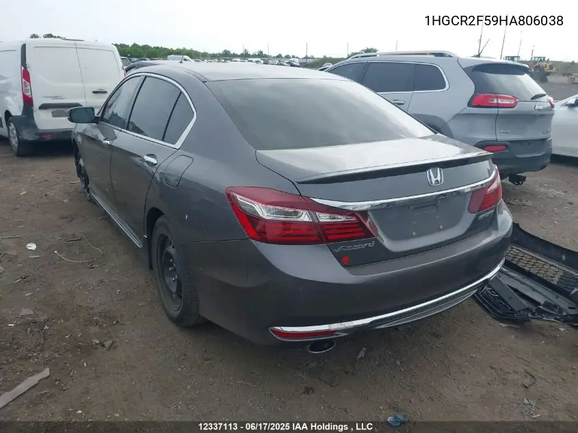 2017 Honda Accord Sport VIN: 1HGCR2F59HA806038 Lot: 12337113