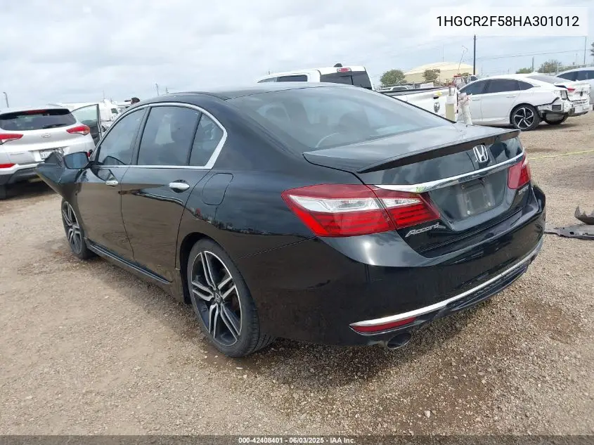 2017 Honda Accord Sport VIN: 1HGCR2F58HA301012 Lot: 42408401