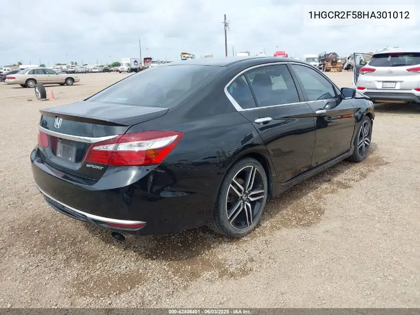 2017 Honda Accord Sport VIN: 1HGCR2F58HA301012 Lot: 42408401
