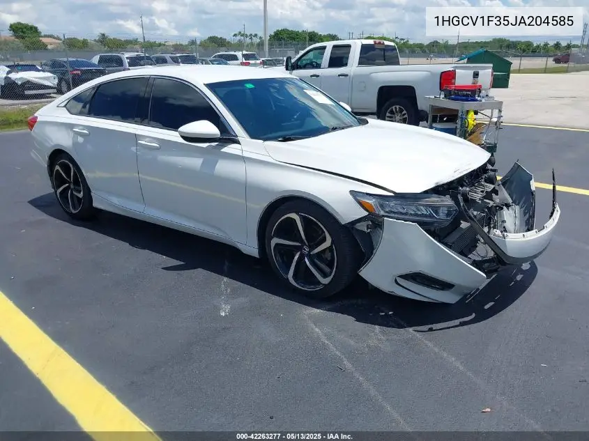 2018 Honda Accord Sport VIN: 1HGCV1F35JA204585 Lot: 42263277