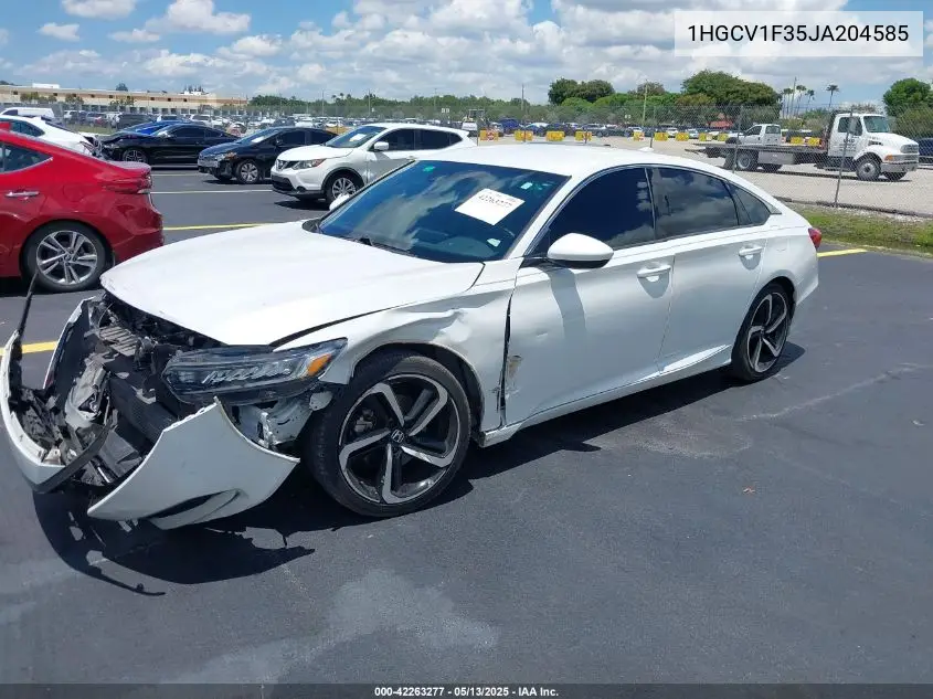 2018 Honda Accord Sport VIN: 1HGCV1F35JA204585 Lot: 42263277