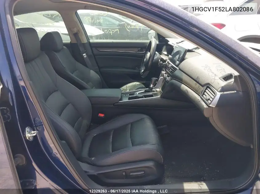 2020 Honda Accord Exl VIN: 1HGCV1F52LA802086 Lot: 12329263