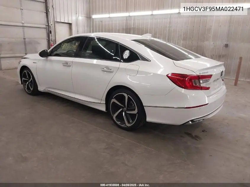 2021 Honda Accord Hybrid Touring VIN: 1HGCV3F95MA022471 Lot: 41935508