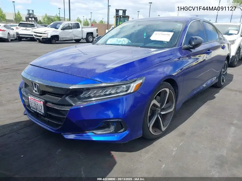 2021 Honda Accord Sport Special Edition VIN: 1HGCV1F44MA091127 Lot: 42236690