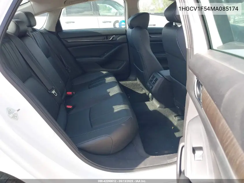 2021 Honda Accord Ex-L VIN: 1HGCV1F54MA085174 Lot: 42260012