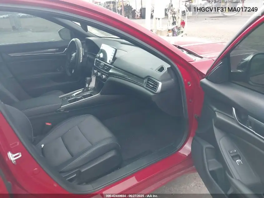2021 Honda Accord Sport VIN: 1HGCV1F31MA017249 Lot: 42480684