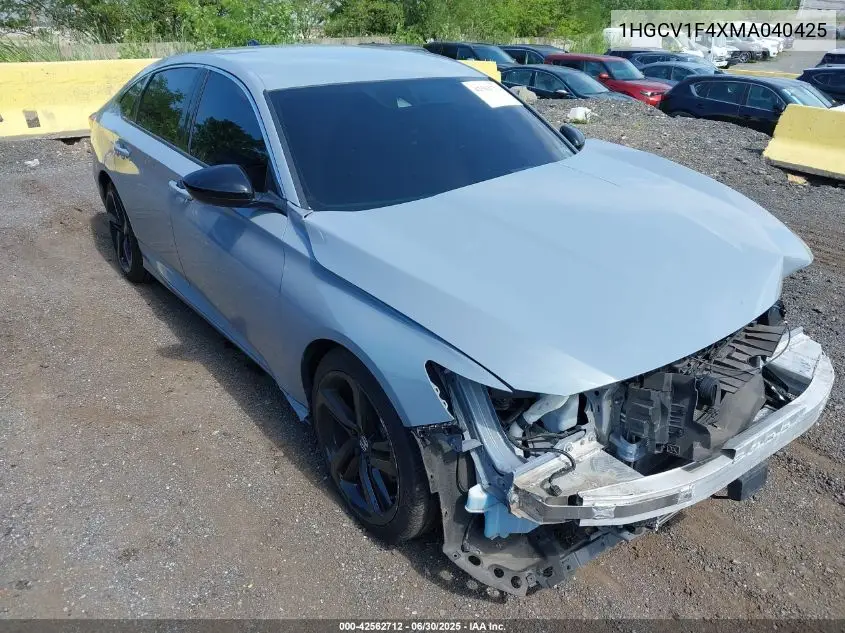 2021 Honda Accord Sport Special Edition VIN: 1HGCV1F4XMA040425 Lot: 42562712