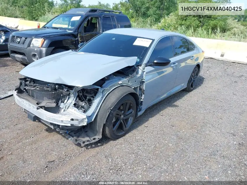 2021 Honda Accord Sport Special Edition VIN: 1HGCV1F4XMA040425 Lot: 42562712