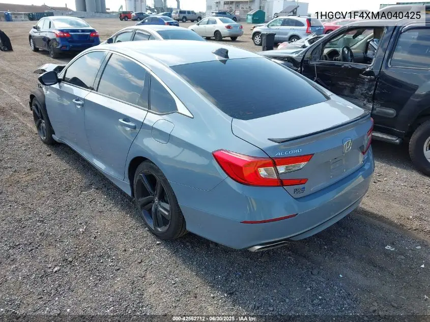2021 Honda Accord Sport Special Edition VIN: 1HGCV1F4XMA040425 Lot: 42562712