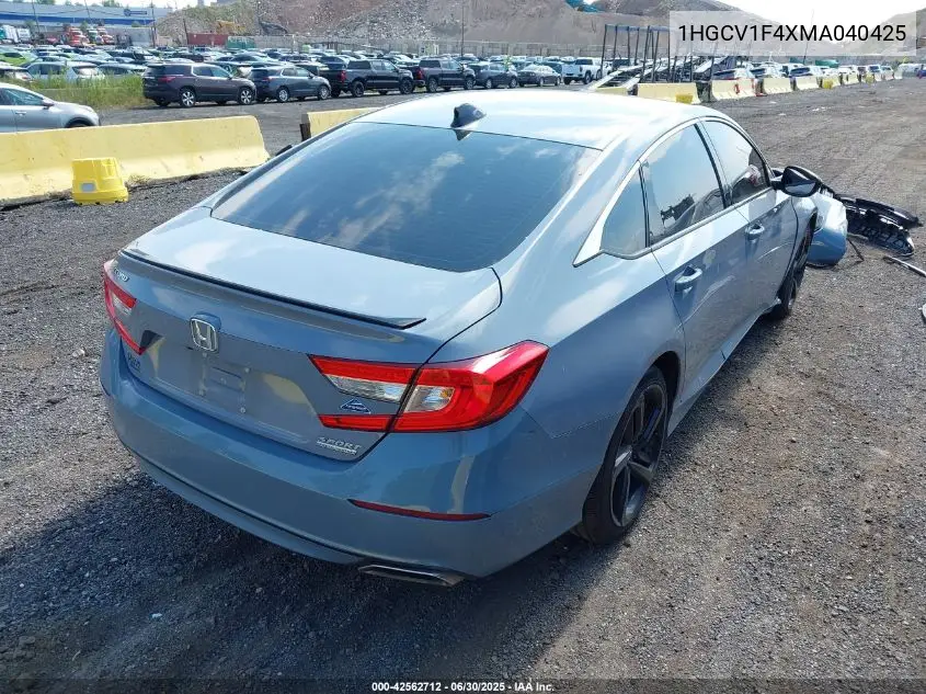 2021 Honda Accord Sport Special Edition VIN: 1HGCV1F4XMA040425 Lot: 42562712