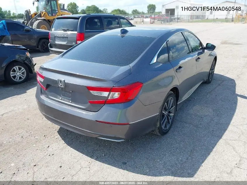 2021 Honda Accord Ex-L VIN: 1HGCV1F54MA060548 Lot: 42572423