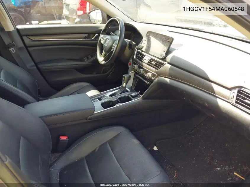 2021 Honda Accord Ex-L VIN: 1HGCV1F54MA060548 Lot: 42572423