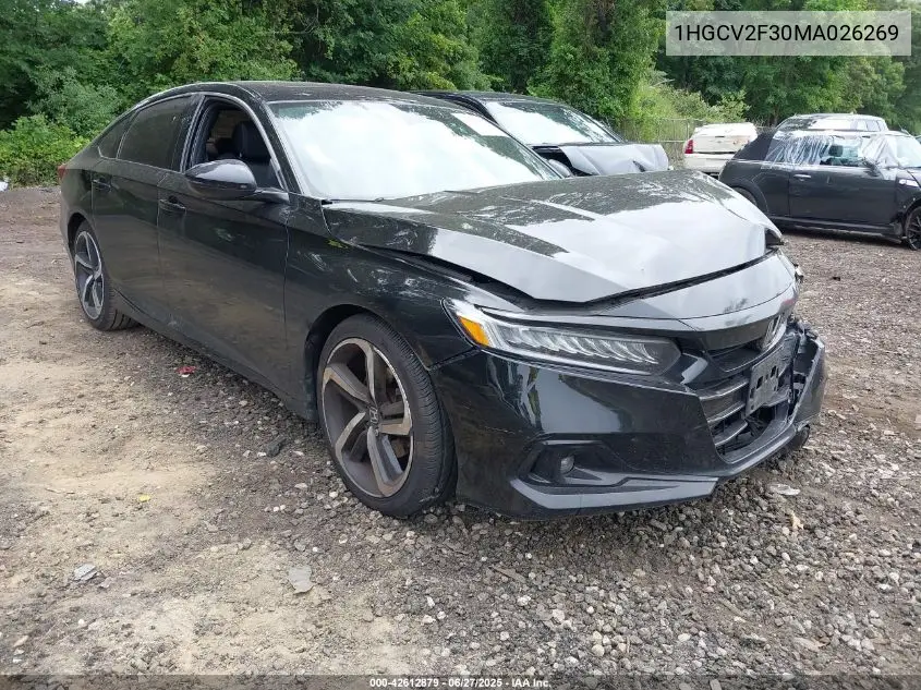 2021 Honda Accord Sport 2.0T VIN: 1HGCV2F30MA026269 Lot: 42612879